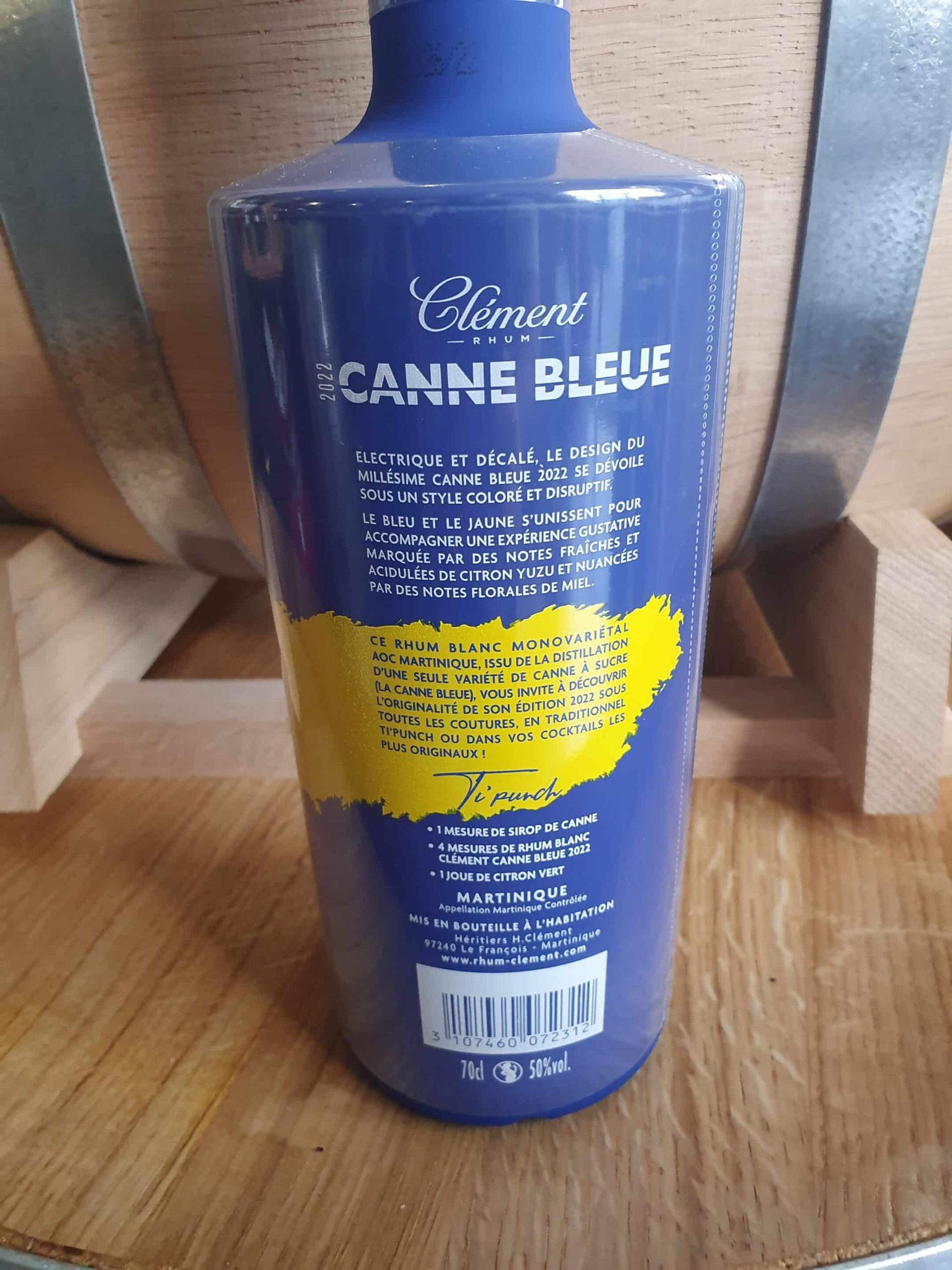 RHUM BLANC CLEMENT 70 CL 50° CANNE BLEUE 2022 – Image 3