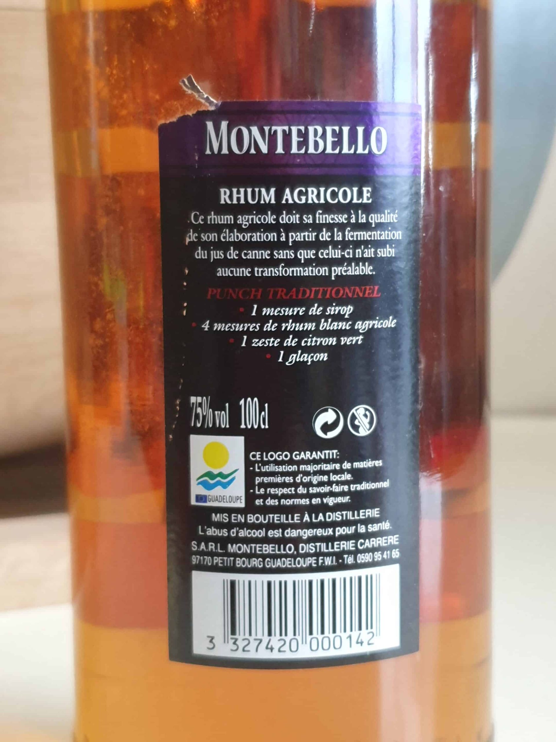 RHUM AGRICOLE AMBRE MONTEBELLO 1 L 75° – Image 4